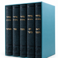 סט מחזורים כוונת הלב דגם קורדרוי (בד) - צבע טורקיז - נוסח עדות המזרח